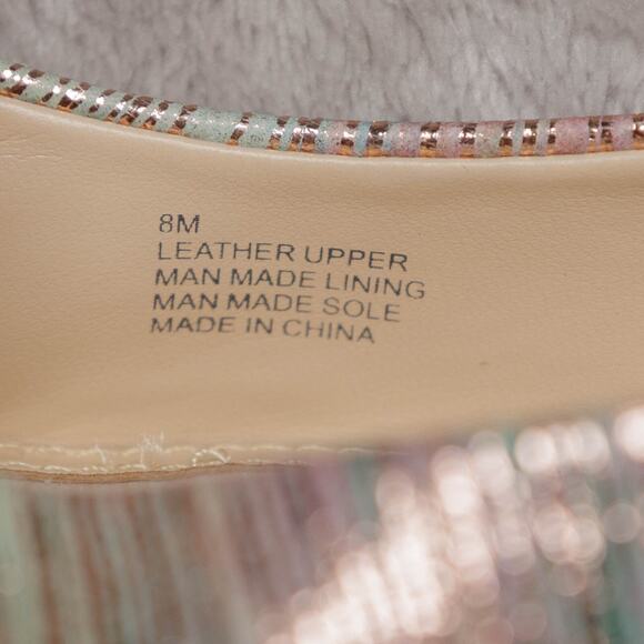 Alex Marie Rainbow Gold Metallic Peep Toe Wedges Womens Size 8 NEW - Picture 7 of 16